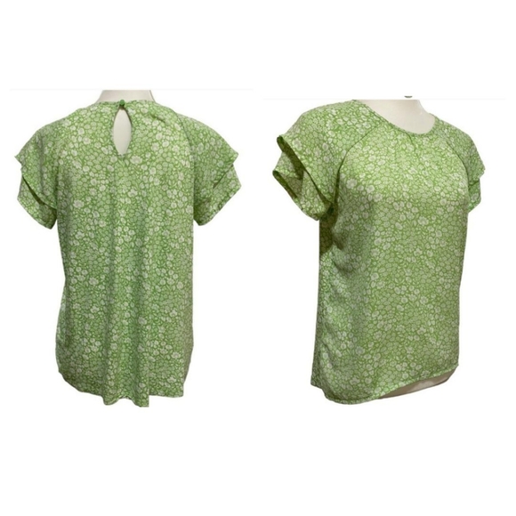 Loft Green / White Floral Blouse - Picture 16 of 16